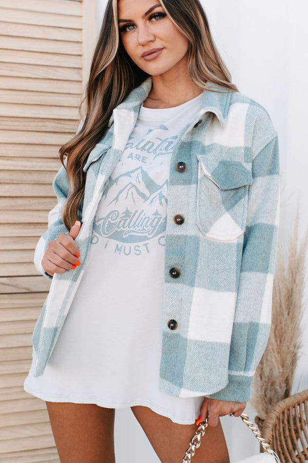 Dane Plaid Shacket (Green) - NanaMacs