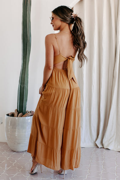 Boho Soul Crochet Lace Wide Leg Jumpsuit (Ginger) - NanaMacs