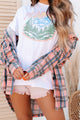 My Time Is Precious Oversized Plaid Fleece Shacket (Coral) - NanaMacs