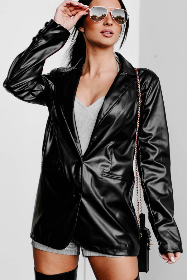 Embracing The New Faux Leather Jacket (Black) - NanaMacs