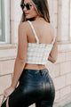 Bringing Attention Houndstooth Crop Top (Cream) - NanaMacs