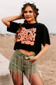 "Every Day Is A Dream" Boxy Fit Puff Graphic Crop Tee (Black) - Print On Demand - NanaMacs