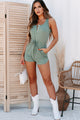 Taking The Time Button Front Romper (Green) - NanaMacs