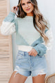 Calm Winter Chunky Colorblock Sweater (Sage Multi) - NanaMacs