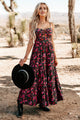 Like A Rose Floral Tiered Cut-Out Maxi Dress (Black) - NanaMacs