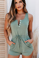 Taking The Time Button Front Romper (Green) - NanaMacs