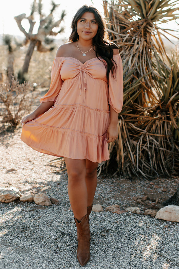 Flip The Script Tiered Mini Dress (Dusty Pink) - NanaMacs