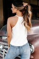 Ready To Rodeo Rhinestone Fringe Tank Top (Cream) - NanaMacs