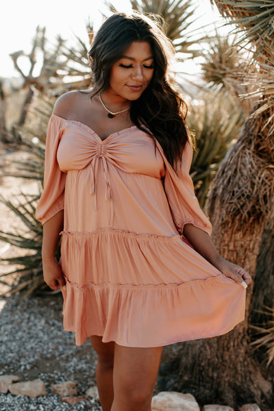 Flip The Script Tiered Mini Dress (Dusty Pink) - NanaMacs