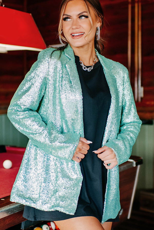 That's Showbiz Sequin Blazer (Aqua) - NanaMacs