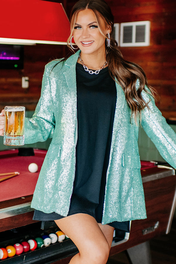 That's Showbiz Sequin Blazer (Aqua) - NanaMacs