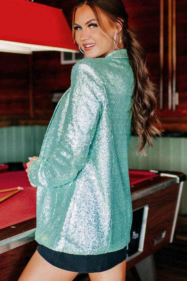 That's Showbiz Sequin Blazer (Aqua) - NanaMacs