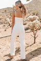 Moyne Lace-Up Jumpsuit (Off White) - NanaMacs