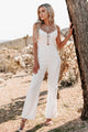 Moyne Lace-Up Jumpsuit (Off White) - NanaMacs