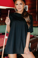 Oversized T-Shirt Dress (Black) - NanaMacs
