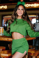 Cool Girl Crop Top & Mini Skirt Set (Green) - NanaMacs