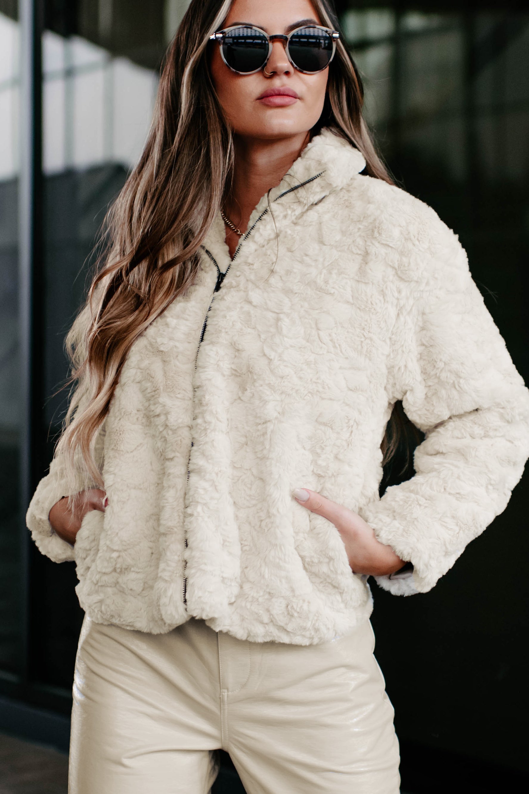 Knowing My Worth Faux Fur Jacket (Oatmeal)