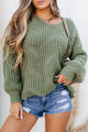 Captured Effortlessly Knit Sweater (Olive) - NanaMacs