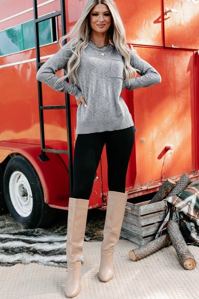 Luella Boatneck Sweater Top (Dusty Blue) - NanaMacs