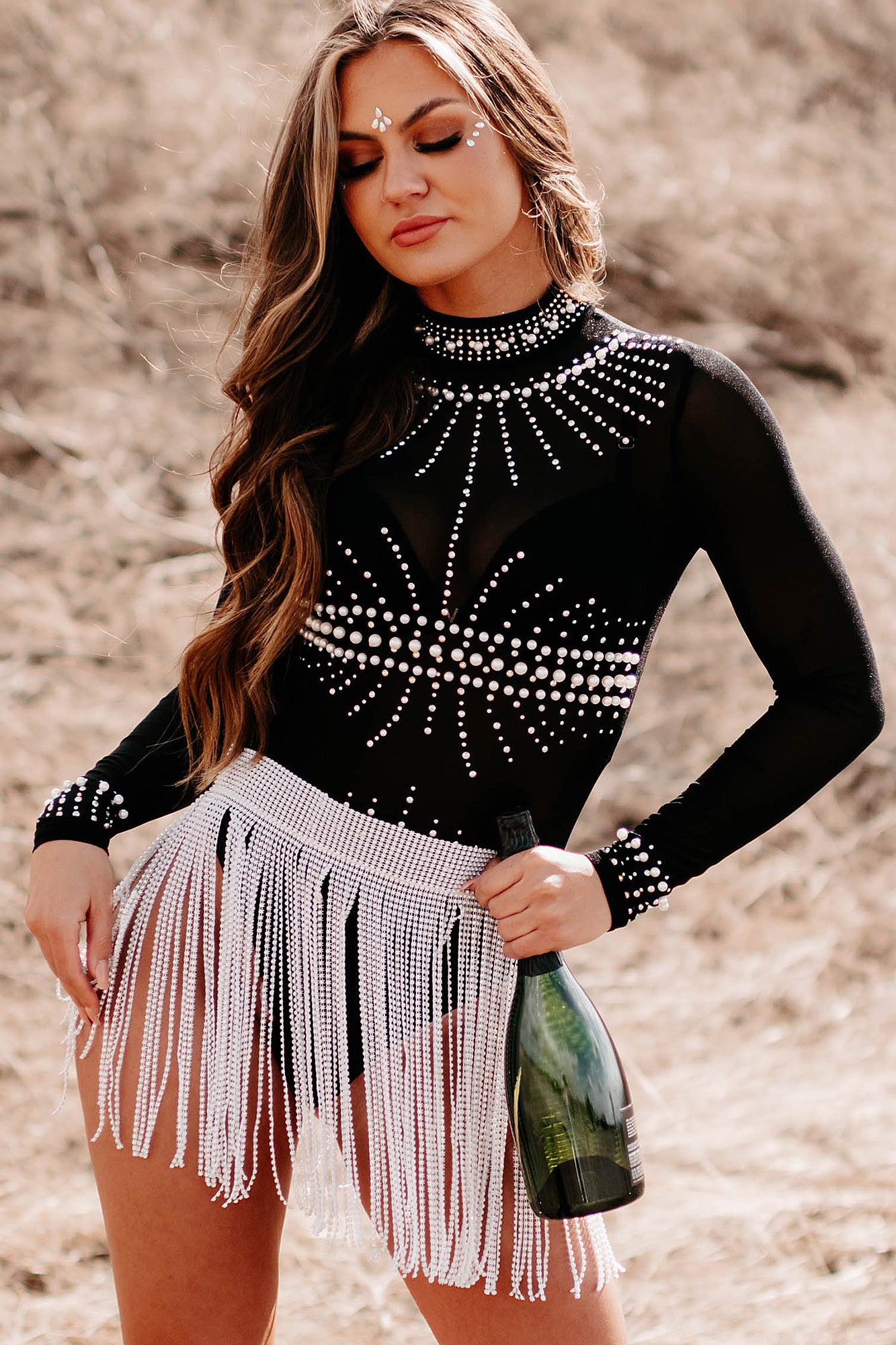 Fringe hotsell skirt bodysuit