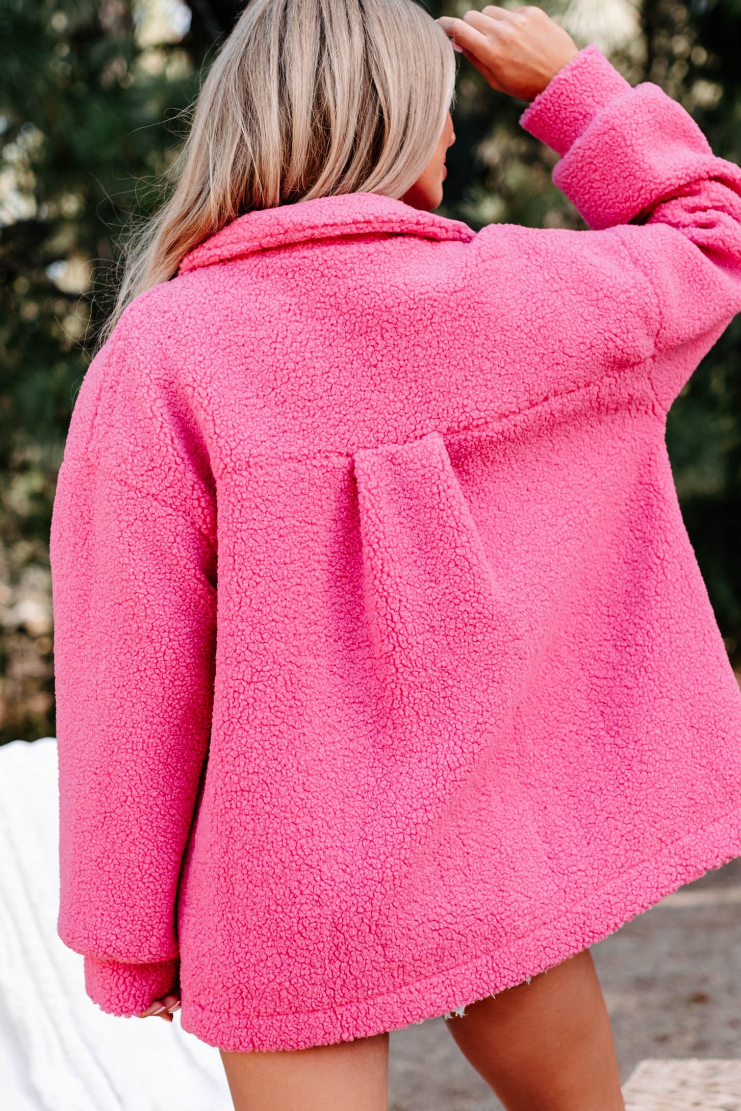 Heres To Today Sherpa Jacket (Pink) - NanaMacs