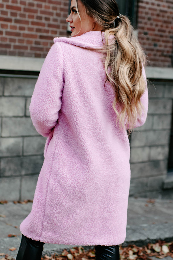 A Ballad Of Love Teddy Sherpa Coat (Pink) - NanaMacs