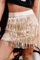 Getting Noticed Sequin Fringe Mini Skirt (Gold) - NanaMacs