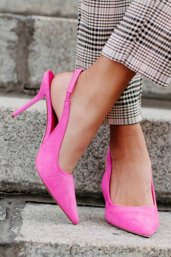 Ms. Woods Slingback Heels (Hot Pink) - NanaMacs