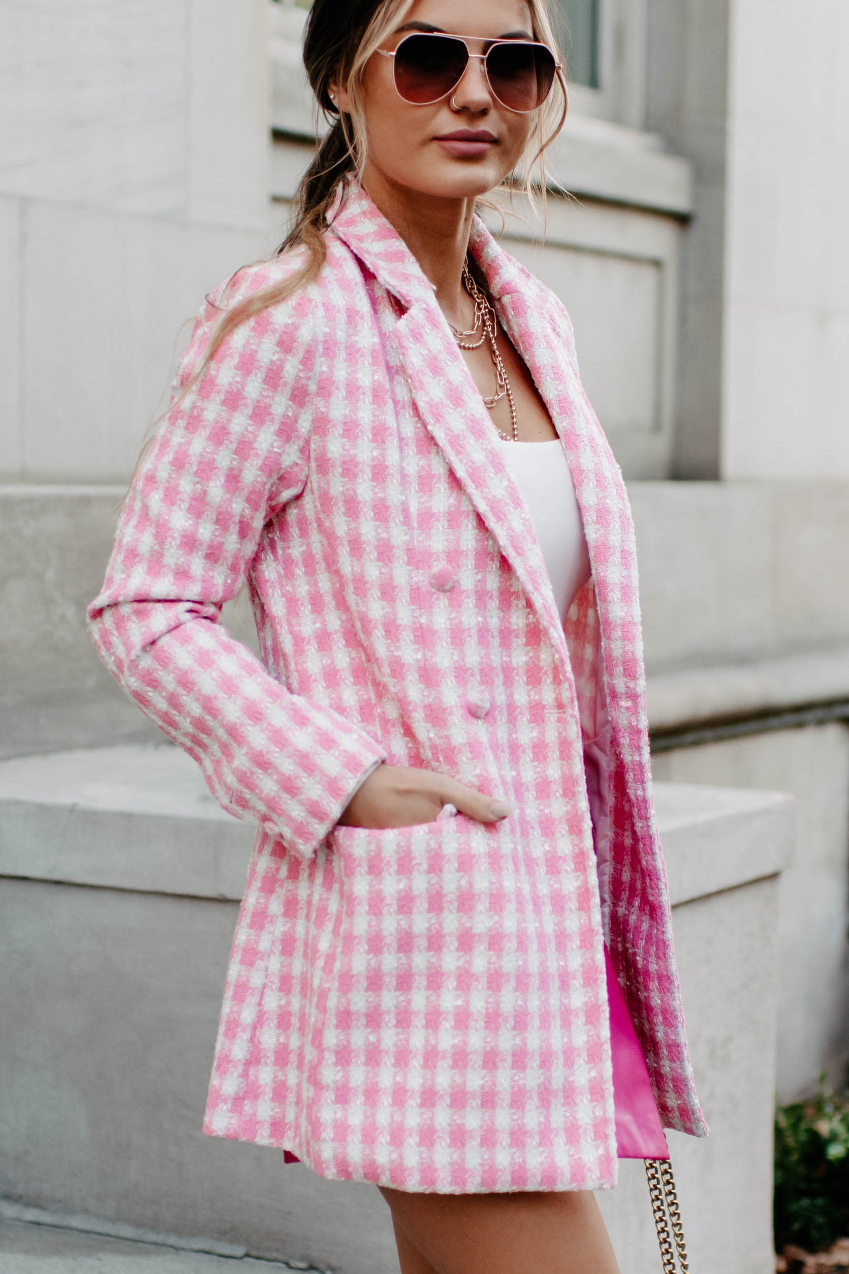 It's Called Fashion Babe Blazer (Pink) - NanaMacs