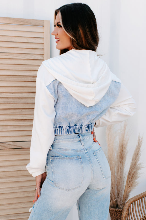 Here For Forever Two Tone Jacket (Denim/Off White) - NanaMacs