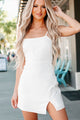 Choosing To Love Tie-Back Mini Dress (Off White) - NanaMacs