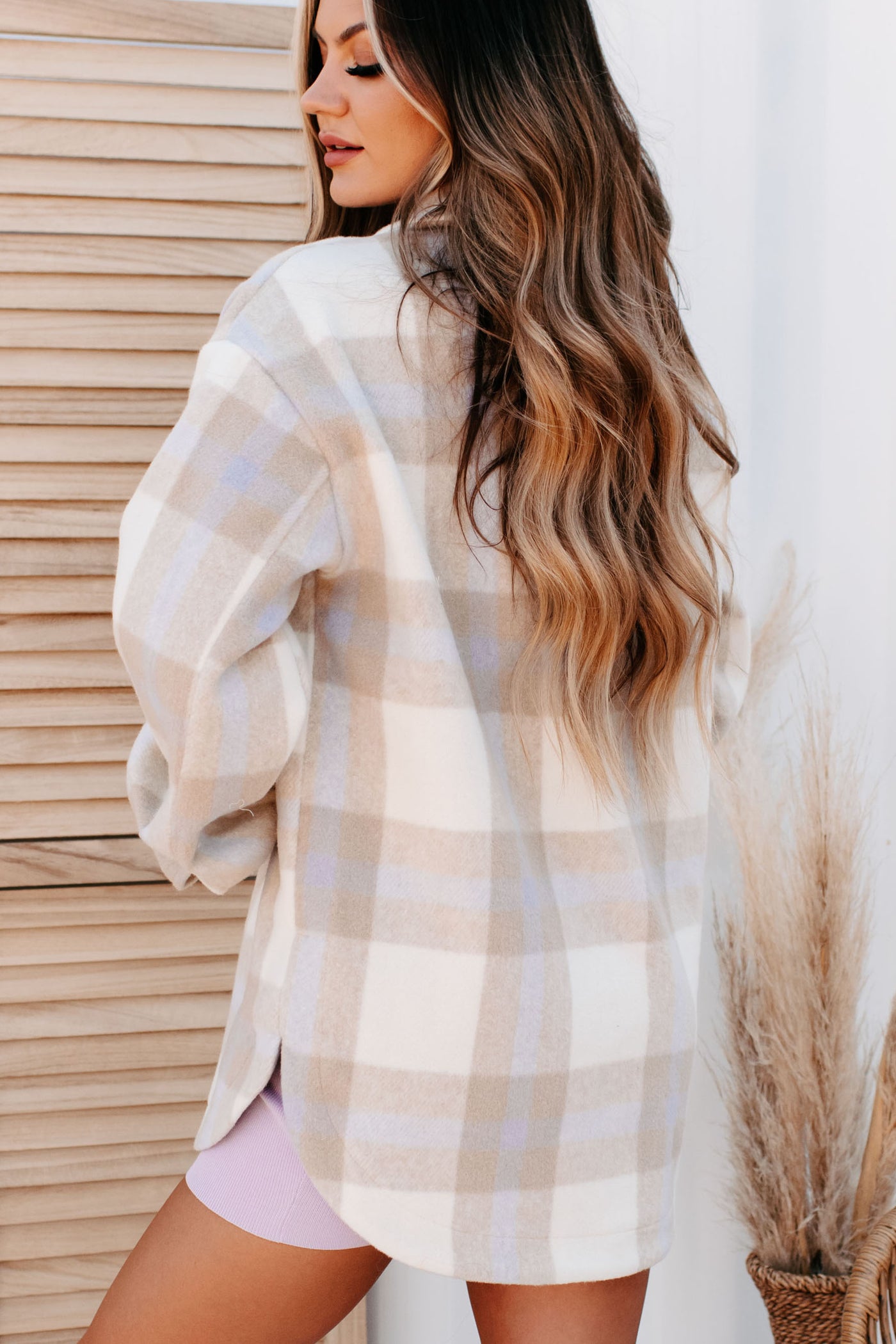 Mountain Vista Plaid Flannel Jacket (Taupe Multi) - NanaMacs