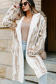 Deep In My Thoughts Sherpa Lined Cardigan (Cream/Tan) - NanaMacs