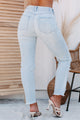 Just Winging It High Rise Distressed Rewash Mom Jeans (Light) - NanaMacs