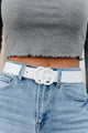 Off The Hip Monochromatic Faux Leather Belt (White) - NanaMacs