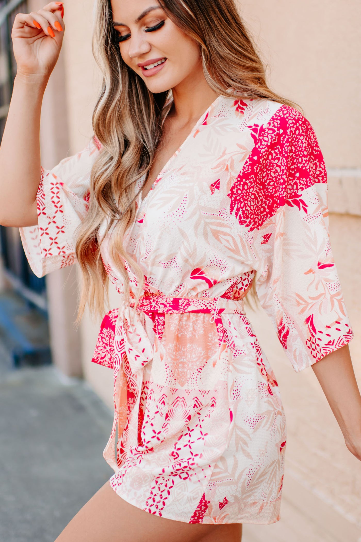 Fulfill Your Dreams Satin Kimono Sleeve Jumpsuit (Hot Pink) · NanaMacs