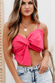 Girl's Best Friend Bow Crop Top (Pink) - NanaMacs