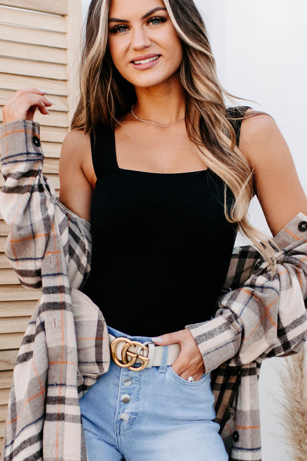 For A Good Cause Ribbed Bodysuit (Black) - NanaMacs