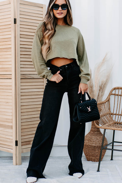 Building A Legacy High Waisted Wide Leg Jeans (Vintage Black) - NanaMacs