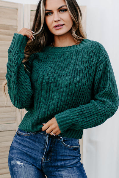 Deep Thinker Surplice Sweater (Hunter Green) - NanaMacs