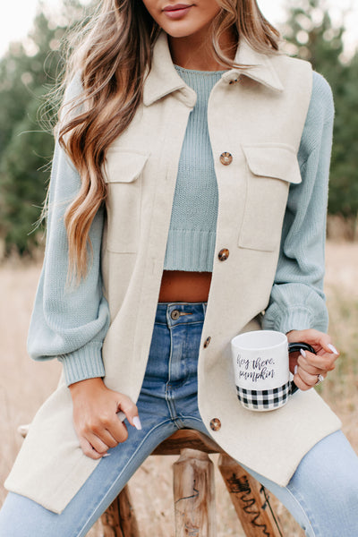 Can You Tell Longline Vest (Ivory) - NanaMacs