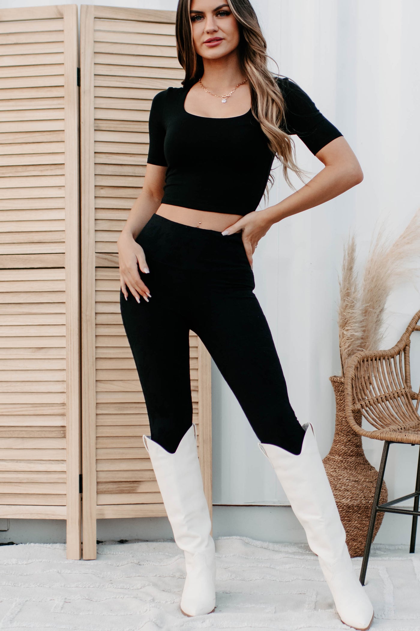 Extra Long Black Stretch Leggings  Made For Tall Women - HEIGHT-OF-FASHION