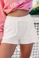 Care Free Cotton Drawstring Shorts (Off White) - NanaMacs