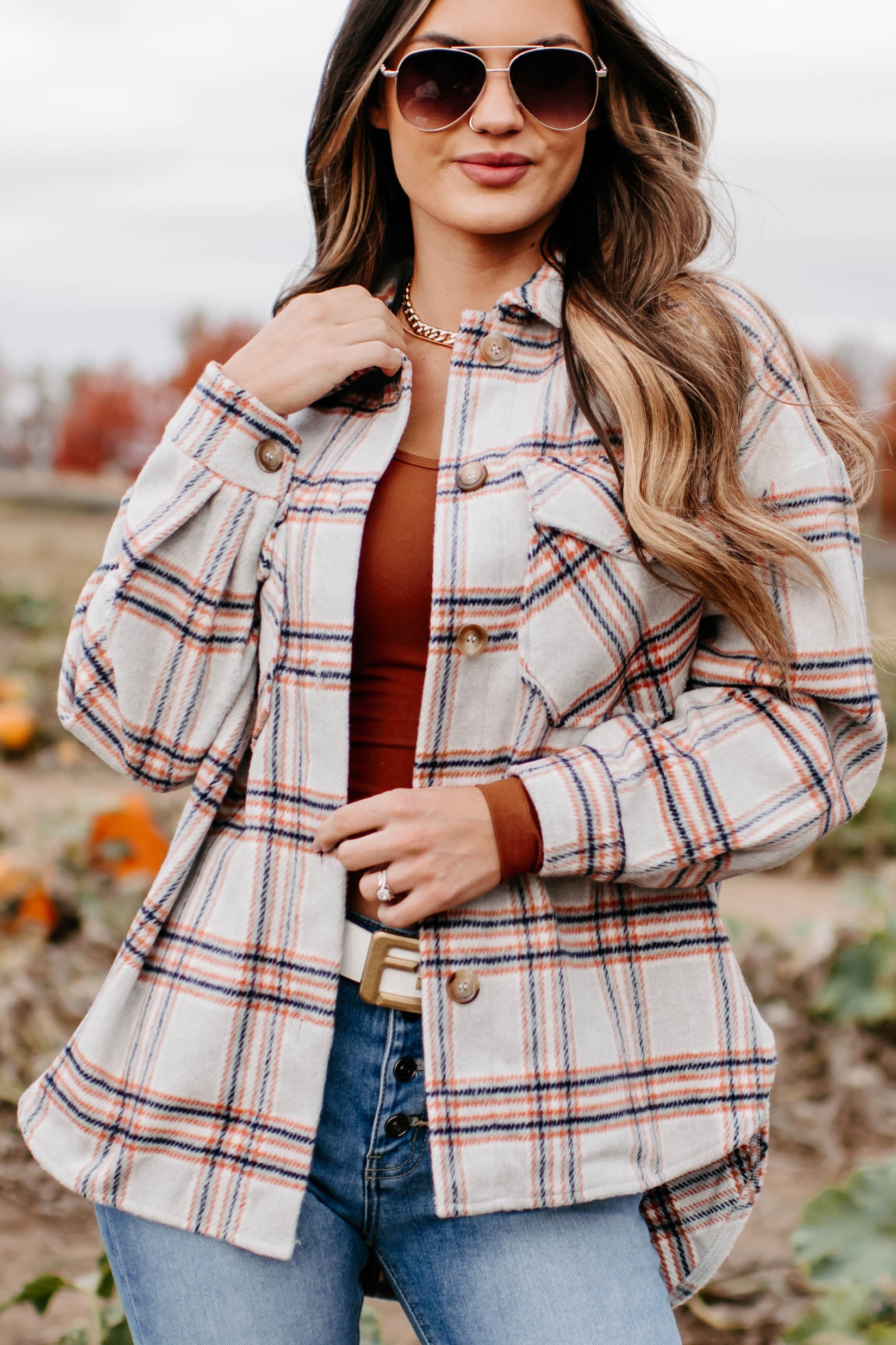 Keep On Plaid Shacket (Beige) - NanaMacs