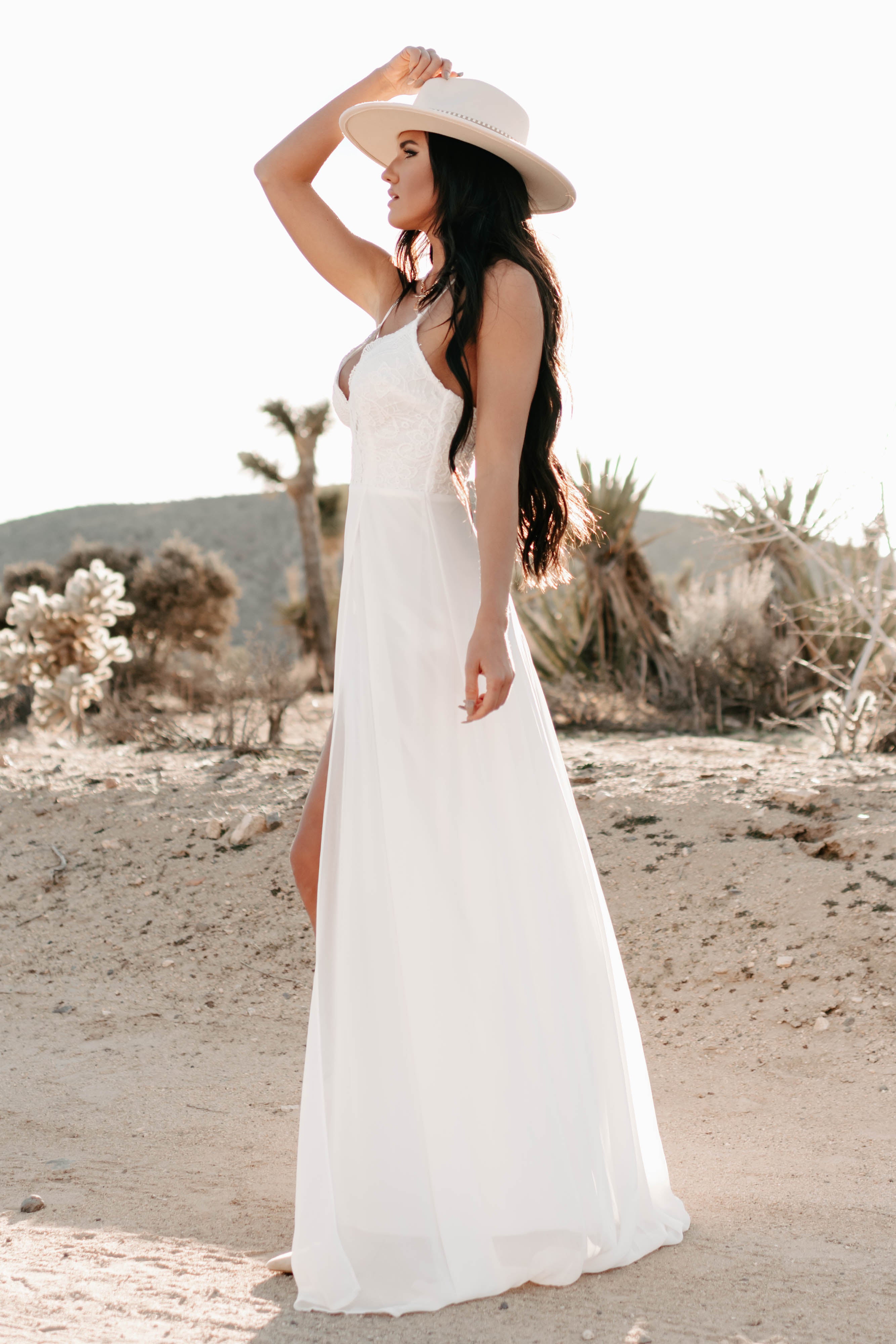 Ivory chiffon maxi sales dress