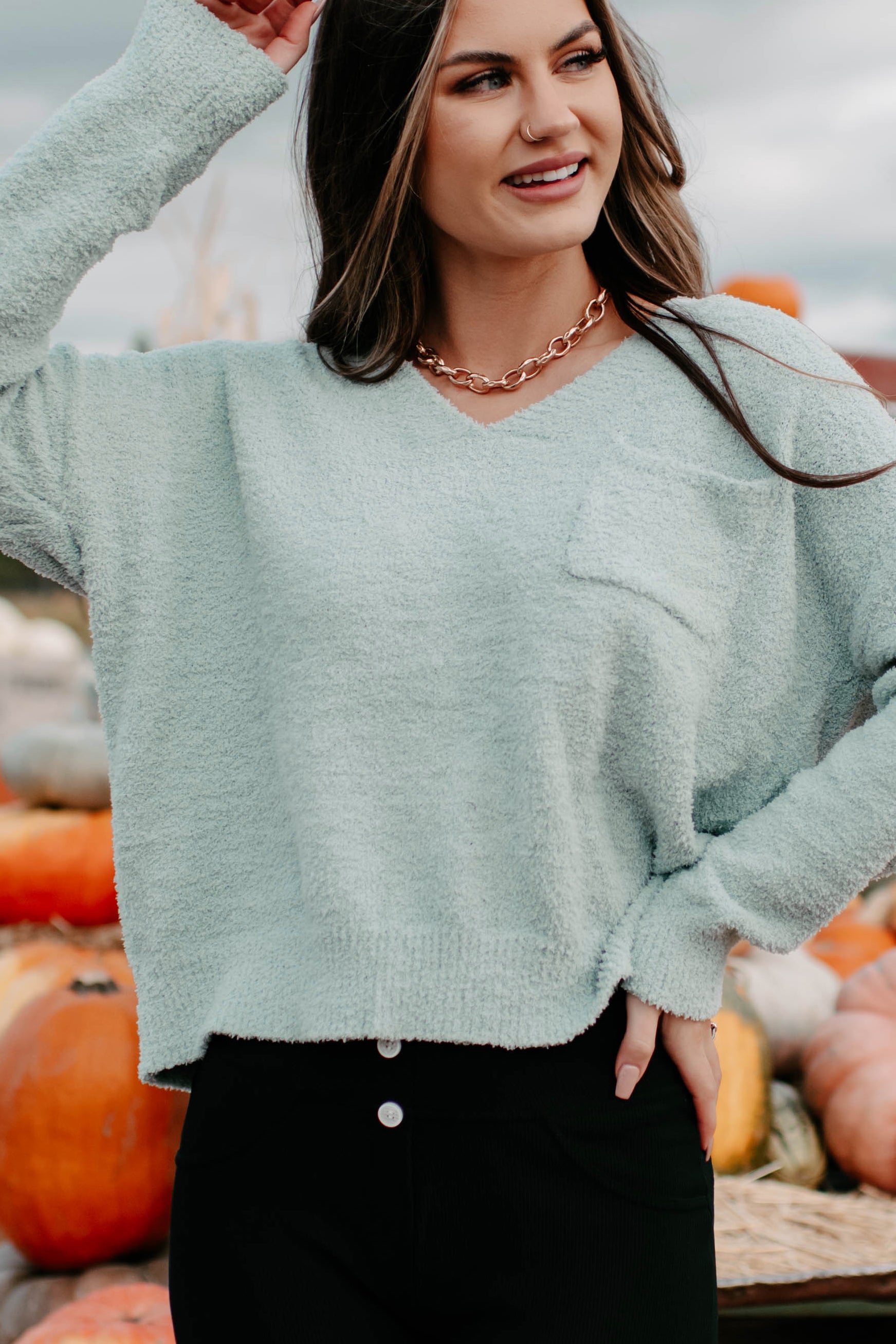 Chenille v neck on sale sweater