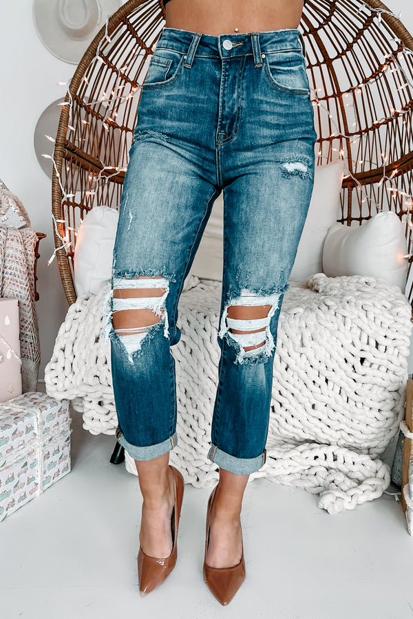 Breena High Rise Risen Boyfriend Jeans (Dark) - NanaMacs