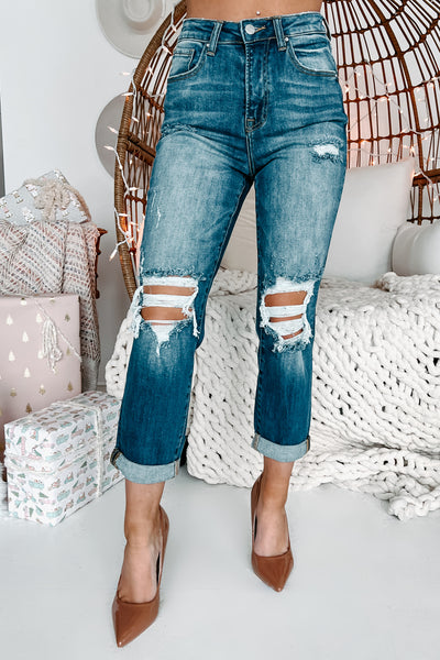 Breena High Rise Risen Boyfriend Jeans (Dark) - NanaMacs