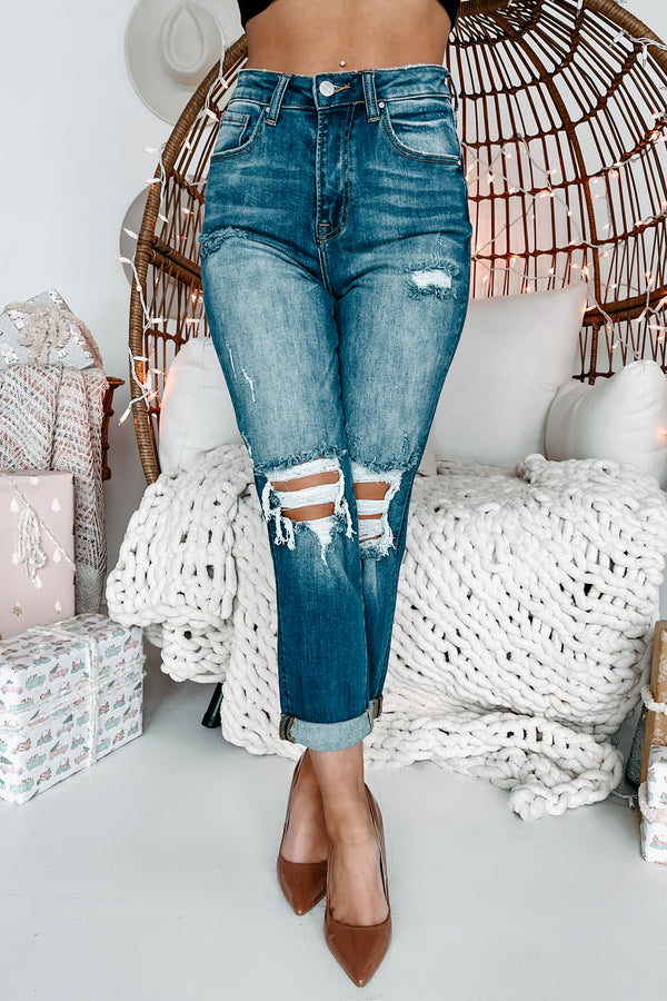 Breena High Rise Risen Boyfriend Jeans (Dark) - NanaMacs