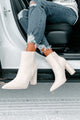 Obsession Game Pointed Toe Bootie (Off White) - NanaMacs